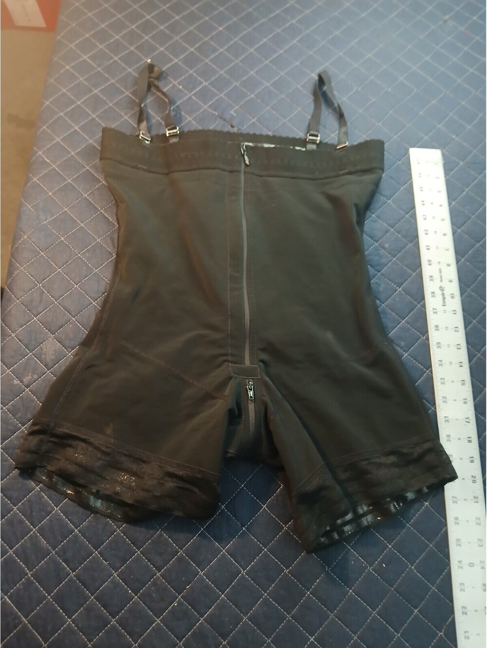 Fajate Con Perla Y2K Girdle Shorts Black Open Gusset Adjustable Straps Size 3XL